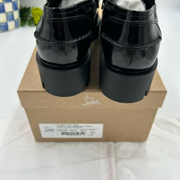 Women’s Christian Louboutin CL moc  lug, leather loafers - Picture 8 of 12